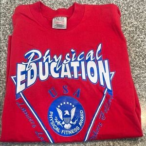 Vintage single stitch 90s Red Physical Education T-Shirt